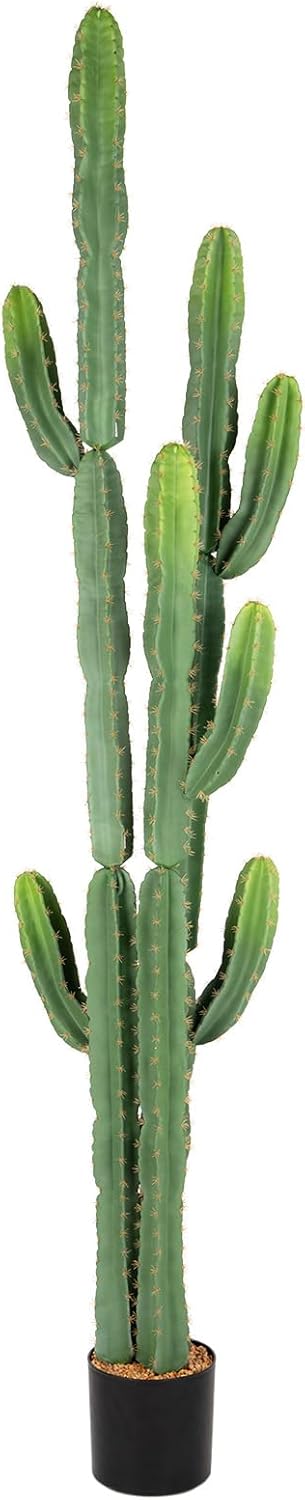 UV-Resistant Artificial Fake Cactus Plants 4ft – Large Faux Cowboy Cactus for Indoor & Outdoor Home, Office, or Garden Decor