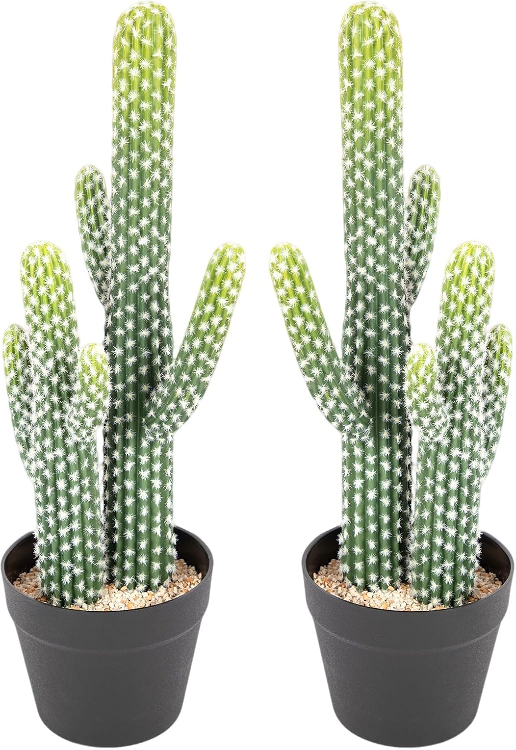 UV-Resistant Artificial Fake Cactus Plants 4ft – Large Faux Cowboy Cactus for Indoor & Outdoor Home, Office, or Garden Decor