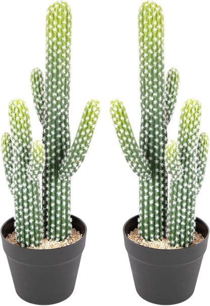 UV-Resistant Artificial Fake Cactus Plants 4ft – Large Faux Cowboy Cactus for Indoor & Outdoor Home, Office, or Garden Decor