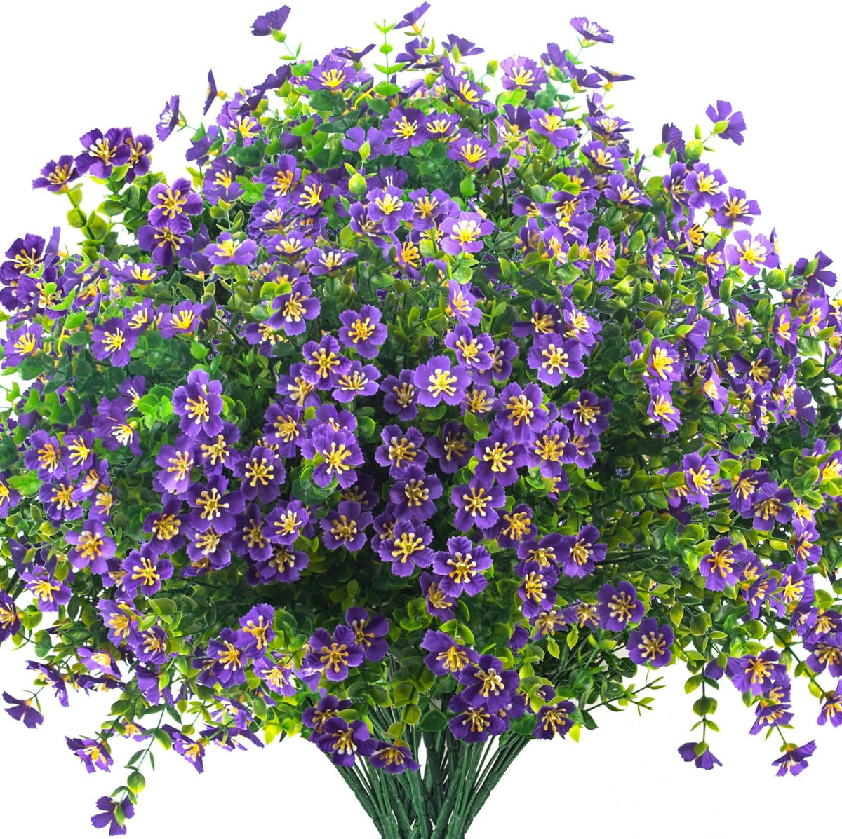 Outdoor Artificial Flowers UV Resistant & Fade Proof, 12 Pack Realistic Fake Flowers for Garden, Patio, Lawn Decor - Weatherproof Plastic Plants (White)