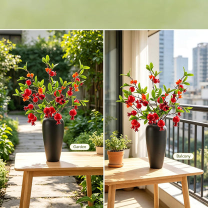 Artificial Pomegranate Fruit Flowers, 3pcs, 37 inch
