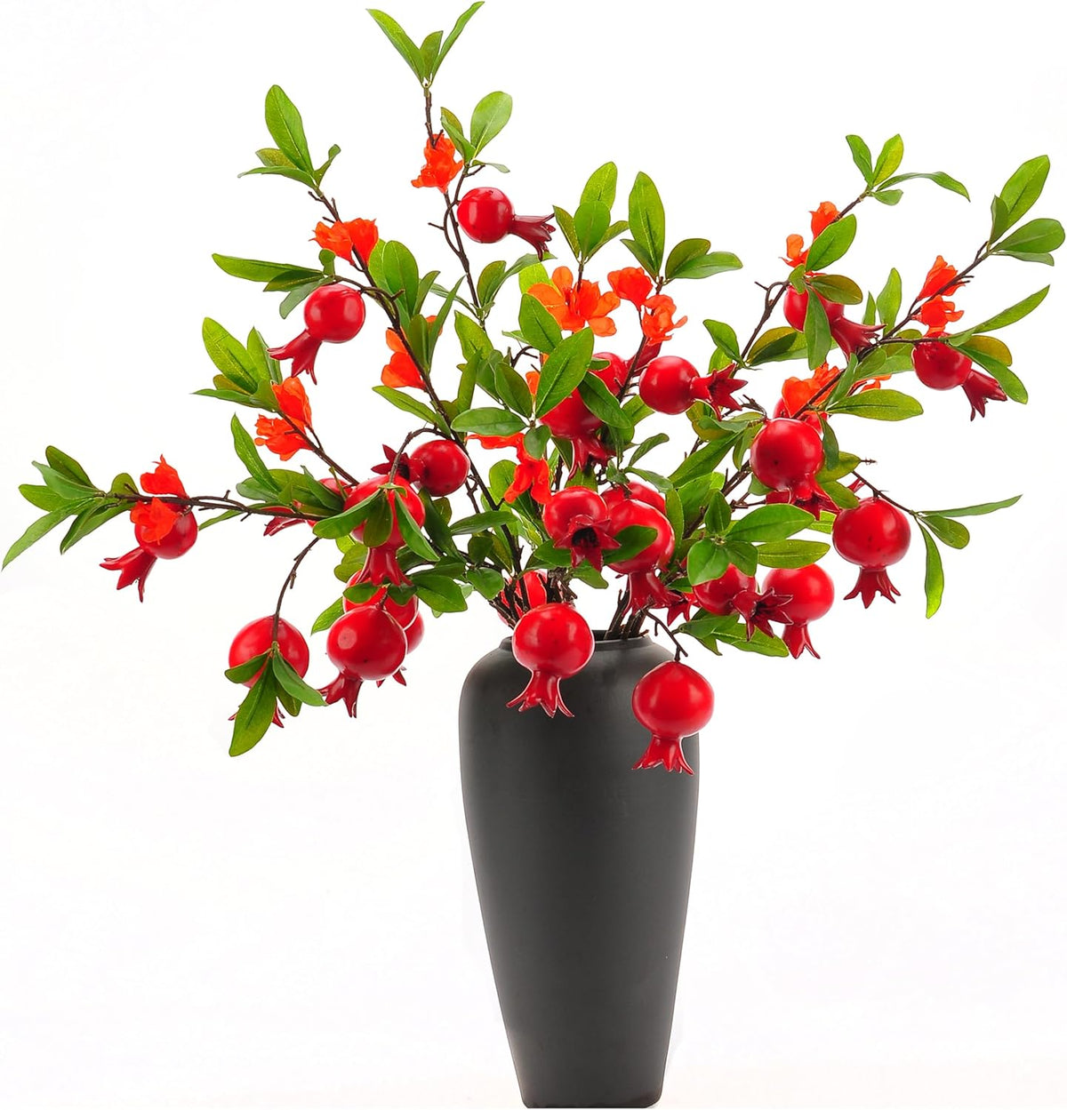 Artificial Pomegranate Fruit Flowers, 3pcs, 37 inch