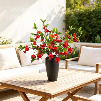 Artificial Pomegranate Fruit Flowers, 3pcs, 37 inch