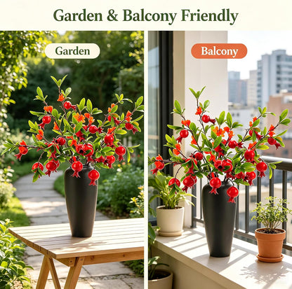 Artificial Pomegranate Fruit Flowers, 3pcs, 37 inch