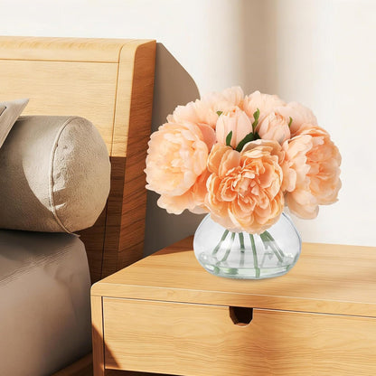 Artificial Hydrangea Flowers with Glass Vase & Fake Water - Faux Hydrangea for Home Table, Wedding Party, Office Decor | Realistic Fake Hydrangeas, Silk Flowers for Vase Arrangement(Hydrangea, white)