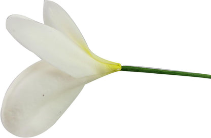 Bunch of 10 PU Real Touch Lifelike Artificial Plumeria Frangipani Flower Bouquets Fake Wedding Cake Home Party Decoration (White)
