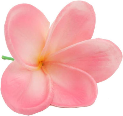 Bunch of 10 PU Real Touch Lifelike Artificial Plumeria Frangipani Flower Bouquets Fake Wedding Cake Home Party Decoration (White)