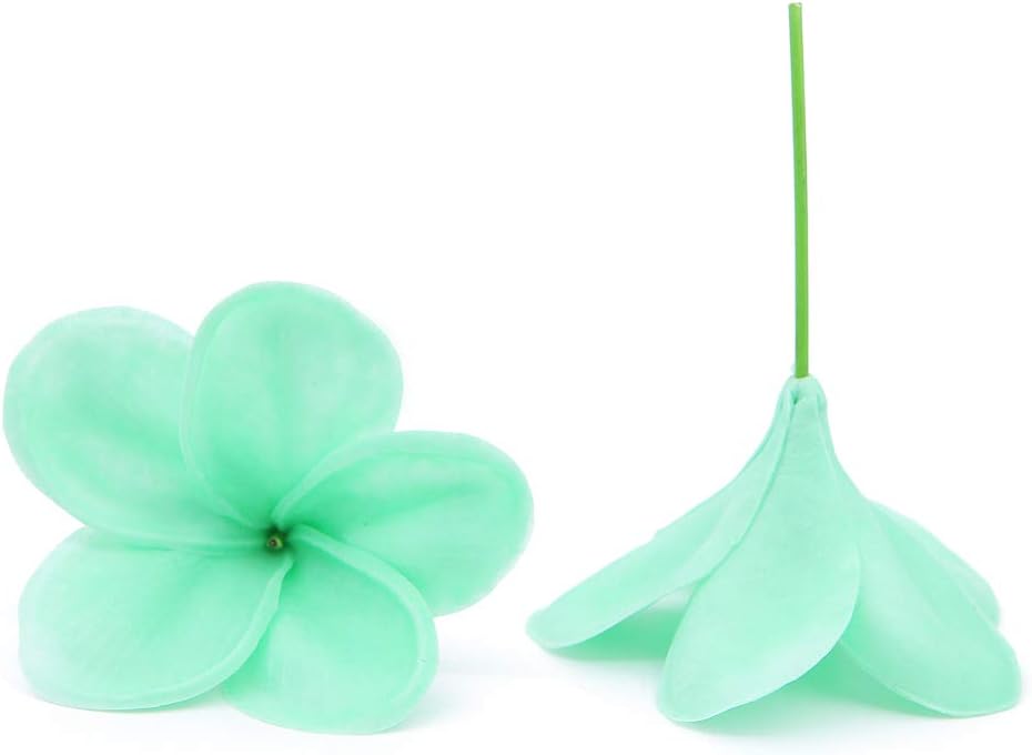 Bunch of 10 PU Real Touch Lifelike Artificial Plumeria Frangipani Flower Bouquets Fake Wedding Cake Home Party Decoration (White)