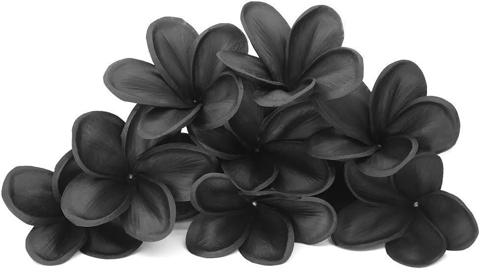 Bunch of 10 PU Real Touch Lifelike Artificial Plumeria Frangipani Flower Bouquets Fake Wedding Cake Home Party Decoration (White)
