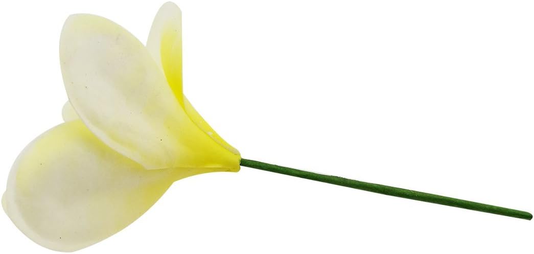 Bunch of 10 PU Real Touch Lifelike Artificial Plumeria Frangipani Flower Bouquets Fake Wedding Cake Home Party Decoration (White)