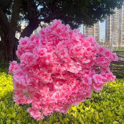 50 Pcs Artificial Cherry Blossom, Silk Cherry Blossom Branches, Realistic Fake Flowers for Weddings, Square Halls, Artificial Trees, Hotel Activities, Living Room Home Decoration (Peach Pink)