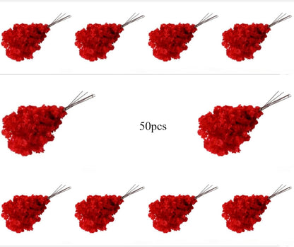 50 Pcs Artificial Cherry Blossom, Silk Cherry Blossom Branches, Realistic Fake Flowers for Weddings, Square Halls, Artificial Trees, Hotel Activities, Living Room Home Decoration (Peach Pink)