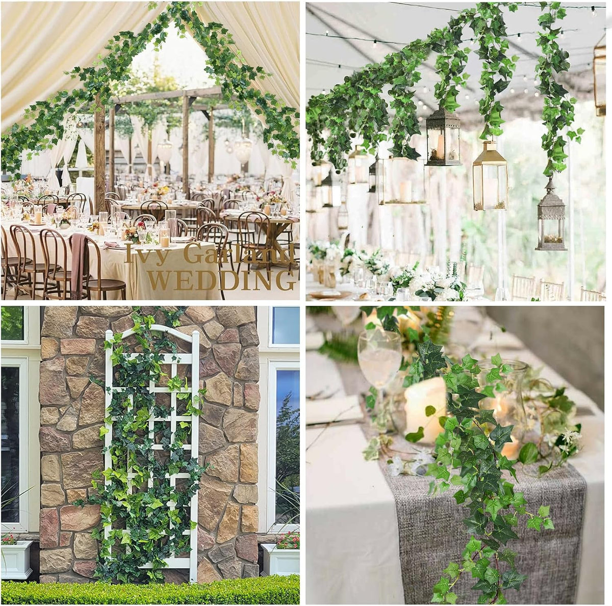 3Strand Fake Vines Artificial Ivy Garland Silk Greenery Plant 6.3Ft