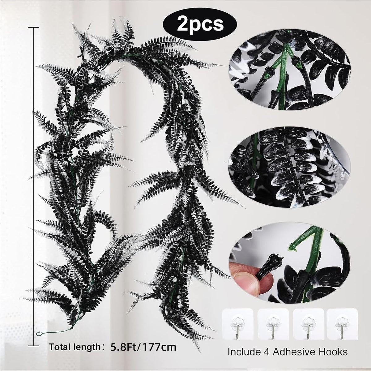 3Strand Fake Vines Artificial Ivy Garland Silk Greenery Plant 6.3Ft