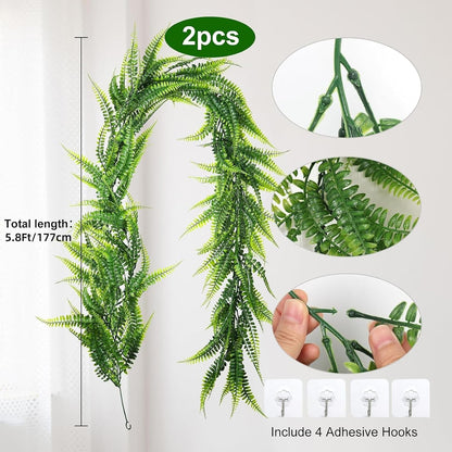 3Strand Fake Vines Artificial Ivy Garland Silk Greenery Plant 6.3Ft