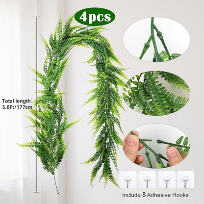 3Strand Fake Vines Artificial Ivy Garland Silk Greenery Plant 6.3Ft