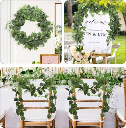3Strand Fake Vines Artificial Ivy Garland Silk Greenery Plant 6.3Ft
