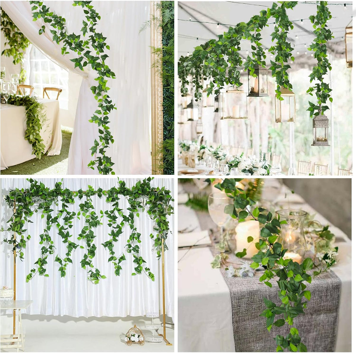 3Strand Fake Vines Artificial Ivy Garland Silk Greenery Plant 6.3Ft