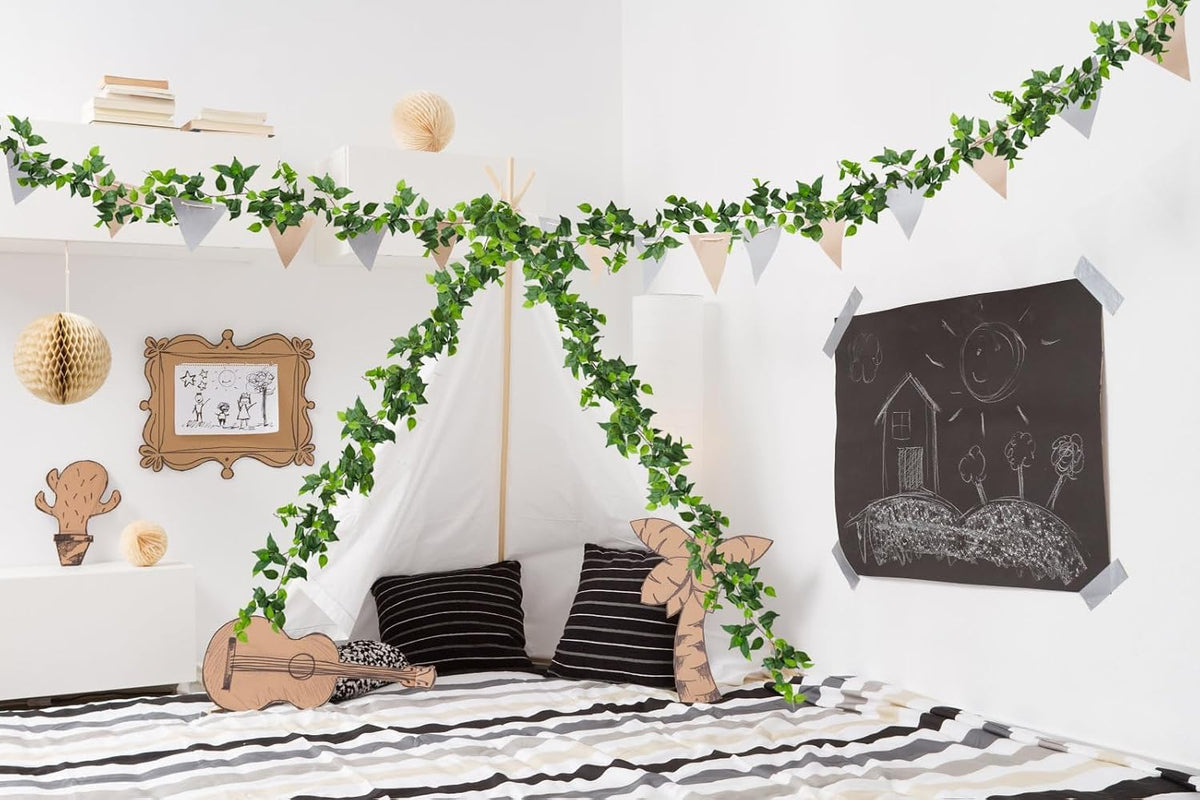 3Strand Fake Vines Artificial Ivy Garland Silk Greenery Plant 6.3Ft