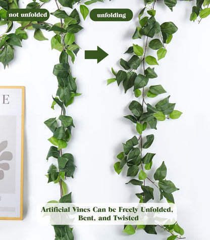 3Strand Fake Vines Artificial Ivy Garland Silk Greenery Plant 6.3Ft