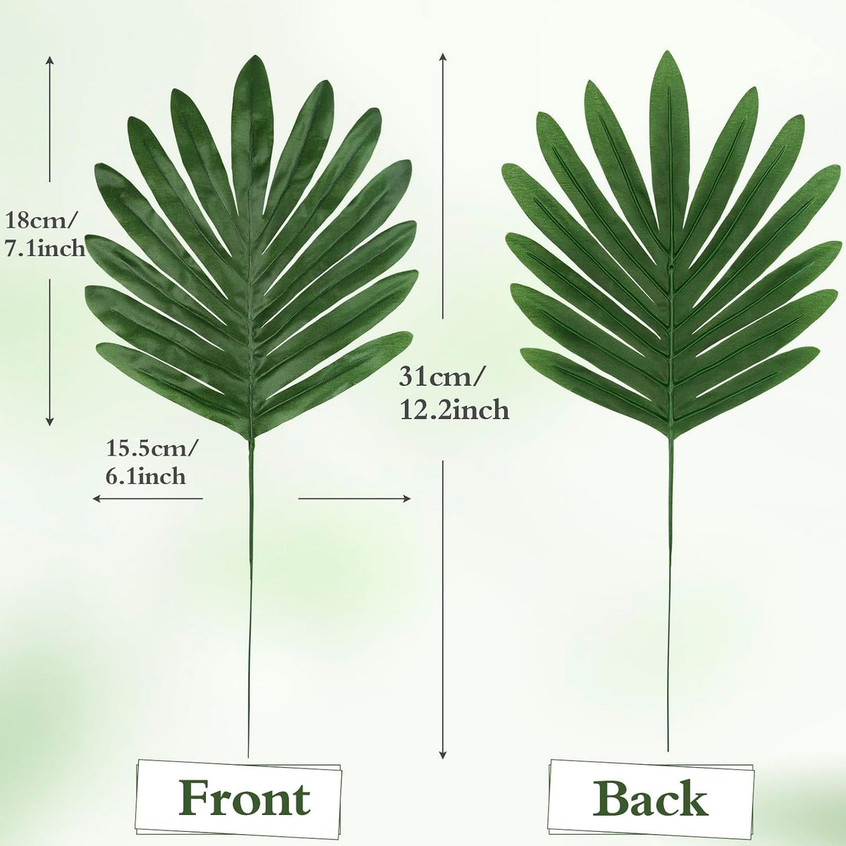 100Pcs Artificial Monstera Leaves Fake Tropical Faux Palm Leaves with Stem for Jungle Hawaiian Dinosaur Luau Party Table Decoration Wedding Birthday Theme Party, Leaf Size: 7''x 5''