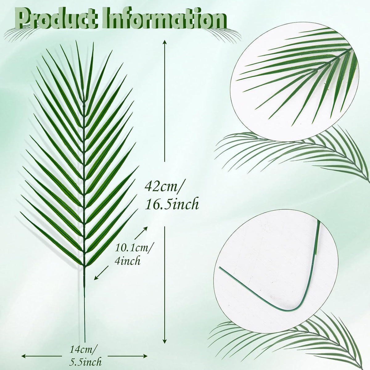 100Pcs Artificial Monstera Leaves Fake Tropical Faux Palm Leaves with Stem for Jungle Hawaiian Dinosaur Luau Party Table Decoration Wedding Birthday Theme Party, Leaf Size: 7''x 5''