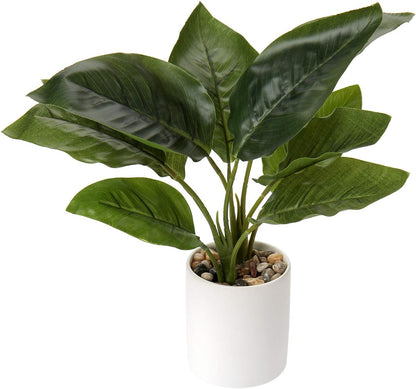 Artificial Potted Plants 13" Green Faux Plants Indoor Small Fake Plant Decor for Home Table Office House Bathroom Shelf Living Room Desk Decoration