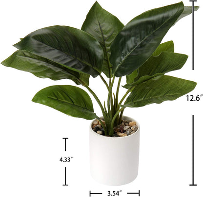 Artificial Potted Plants 13" Green Faux Plants Indoor Small Fake Plant Decor for Home Table Office House Bathroom Shelf Living Room Desk Decoration