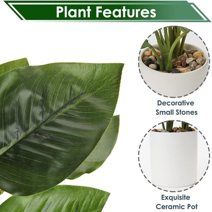 Artificial Potted Plants 13" Green Faux Plants Indoor Small Fake Plant Decor for Home Table Office House Bathroom Shelf Living Room Desk Decoration
