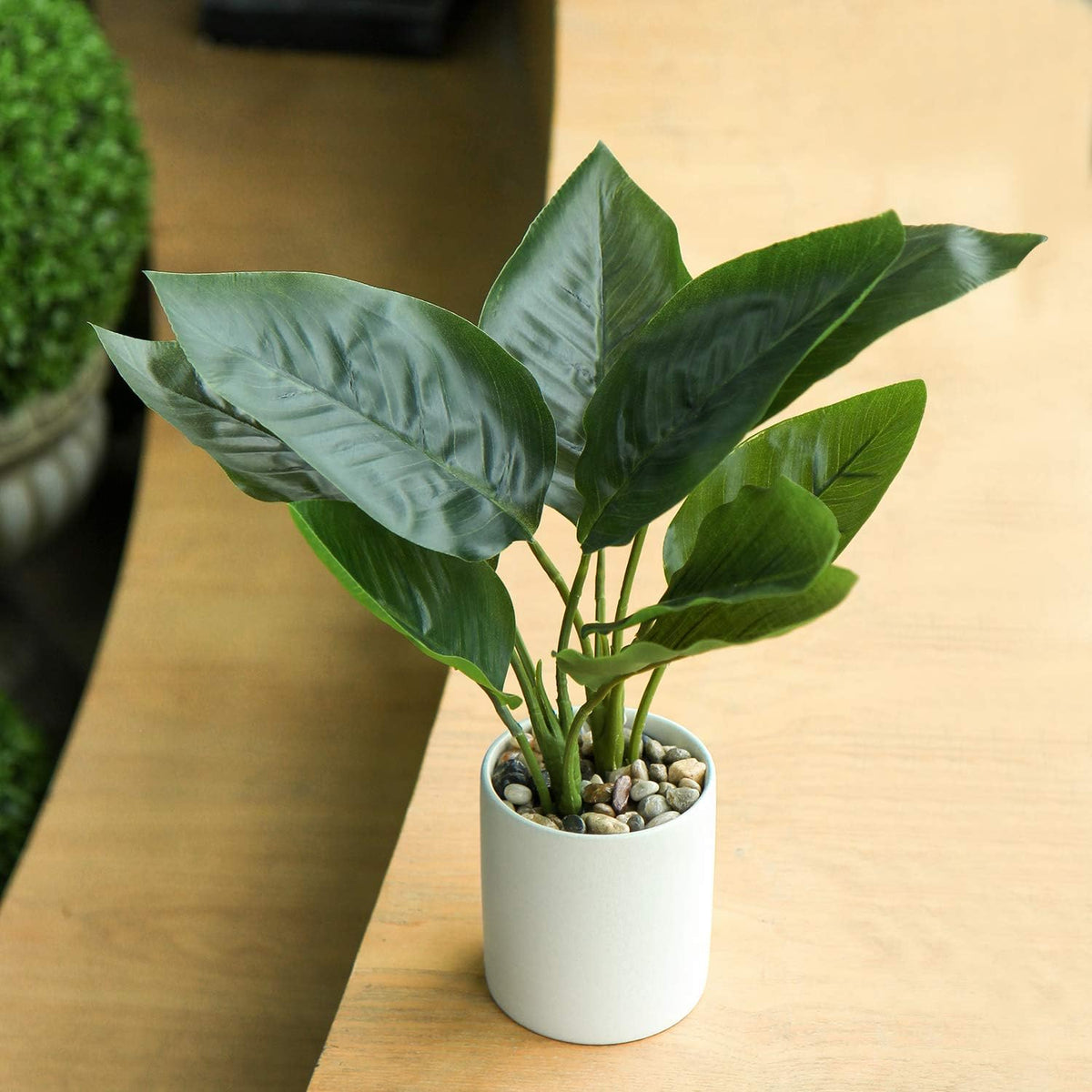 Artificial Potted Plants 13" Green Faux Plants Indoor Small Fake Plant Decor for Home Table Office House Bathroom Shelf Living Room Desk Decoration
