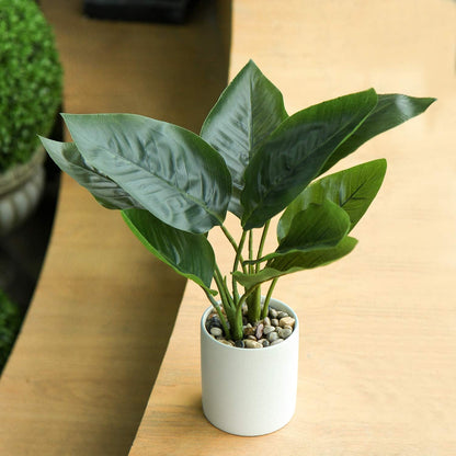Artificial Potted Plants 13" Green Faux Plants Indoor Small Fake Plant Decor for Home Table Office House Bathroom Shelf Living Room Desk Decoration