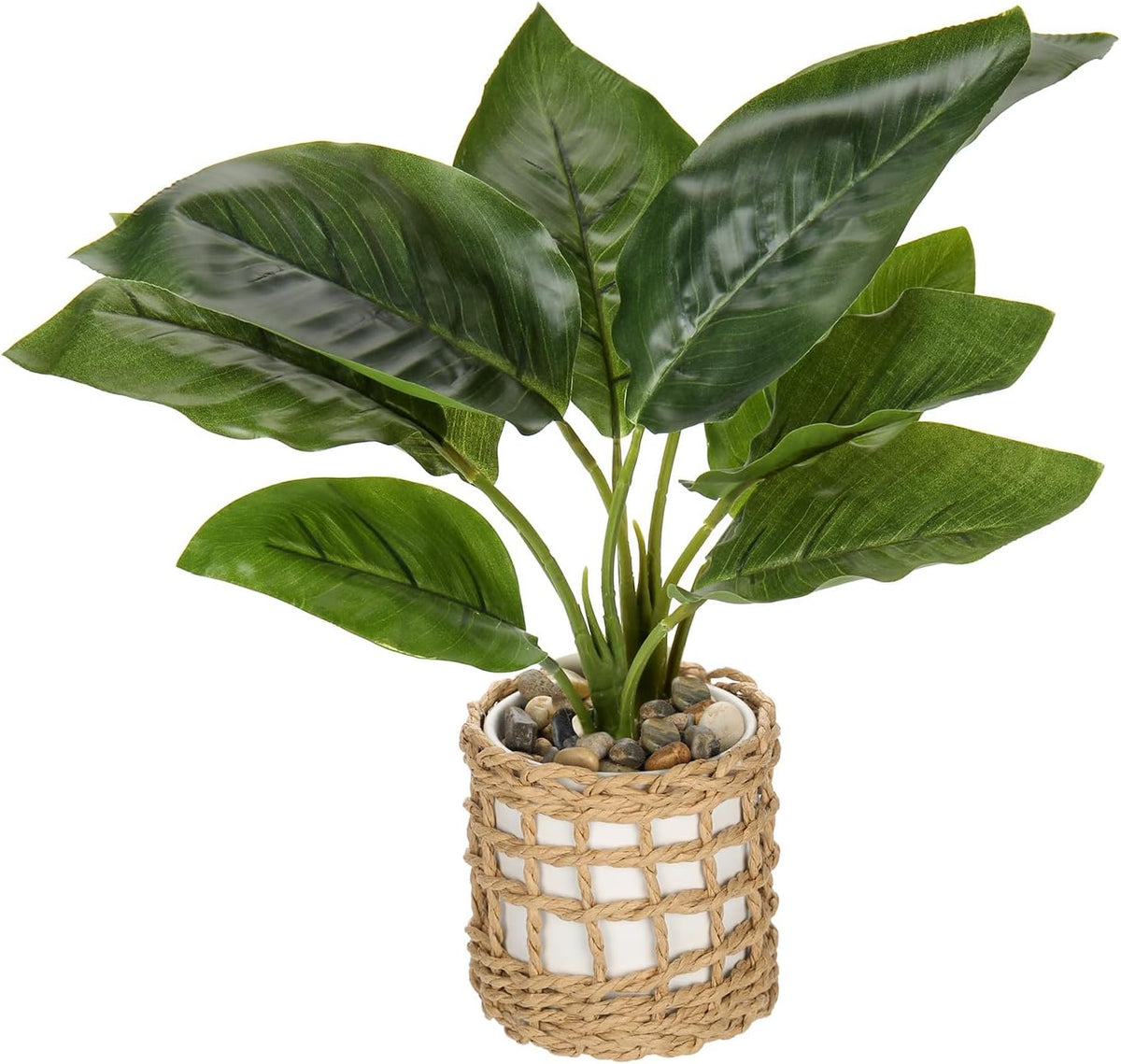 Artificial Potted Plants 13" Green Faux Plants Indoor Small Fake Plant Decor for Home Table Office House Bathroom Shelf Living Room Desk Decoration