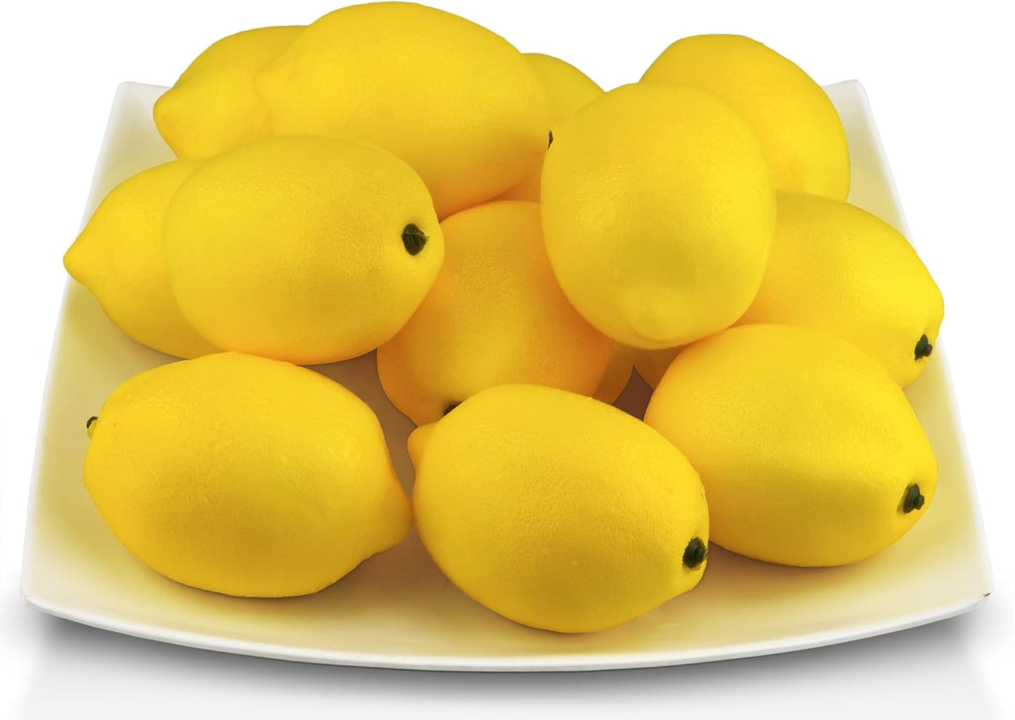 10pcs Artificial Lemons Simulation Lifelike Lemons Fake Fruit for Home Kitchen Wedding Party Decoration Photography (Big Size, Yellow)