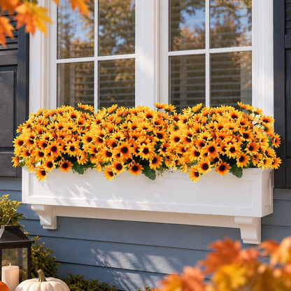 Sunflowers Artificial Flowers Daisy Mums Fake Flowers Outdoor UV Resistant No Fade Fall Flowers 24 Stems Greenery Shrubs Indoor Outside Home Wedding Office DIY Garden Décor (Yellow)