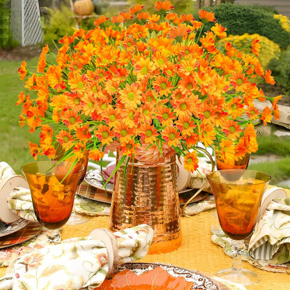Sunflowers Artificial Flowers Daisy Mums Fake Flowers Outdoor UV Resistant No Fade Fall Flowers 24 Stems Greenery Shrubs Indoor Outside Home Wedding Office DIY Garden Décor (Yellow)