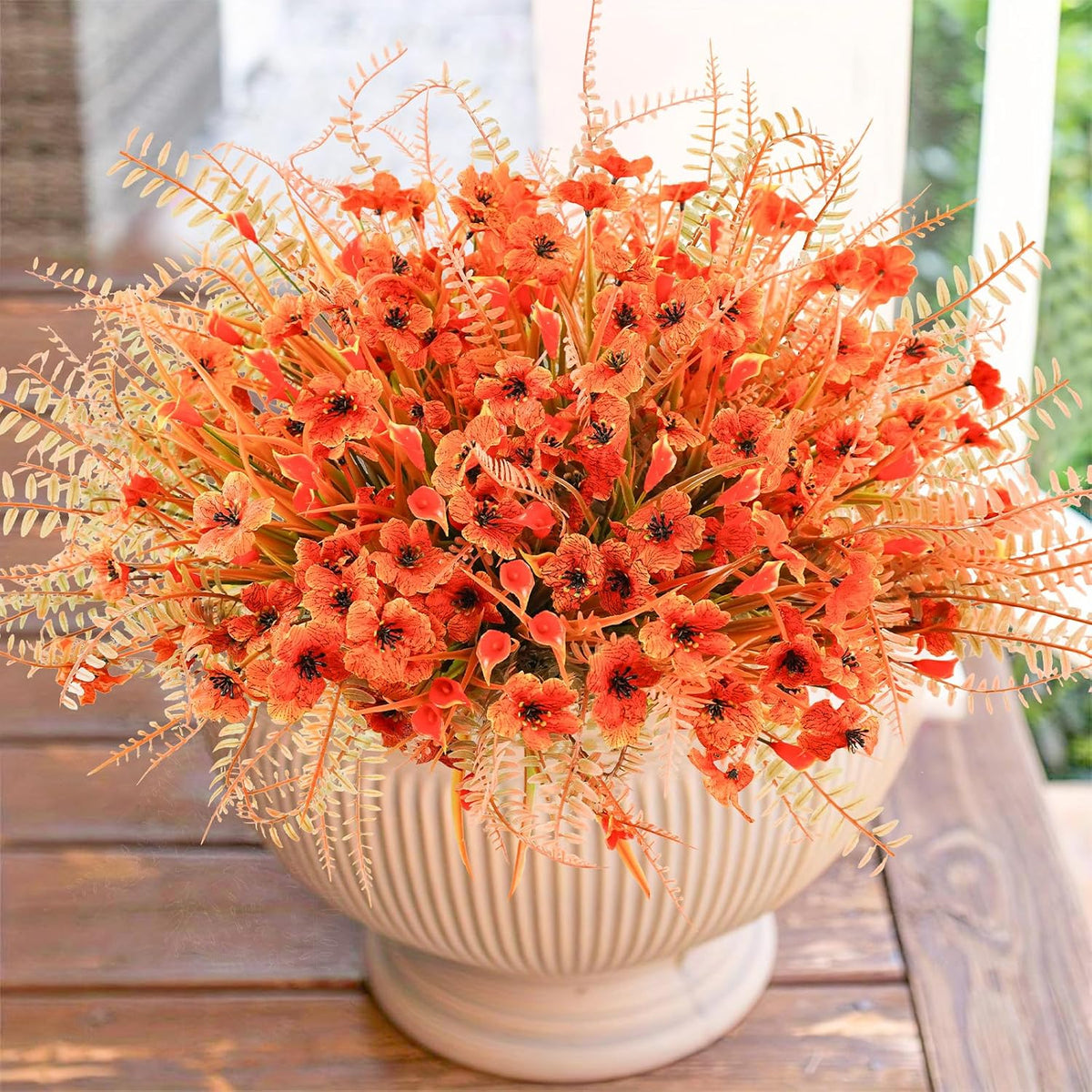 Sunflowers Artificial Flowers Daisy Mums Fake Flowers Outdoor UV Resistant No Fade Fall Flowers 24 Stems Greenery Shrubs Indoor Outside Home Wedding Office DIY Garden Décor (Yellow)