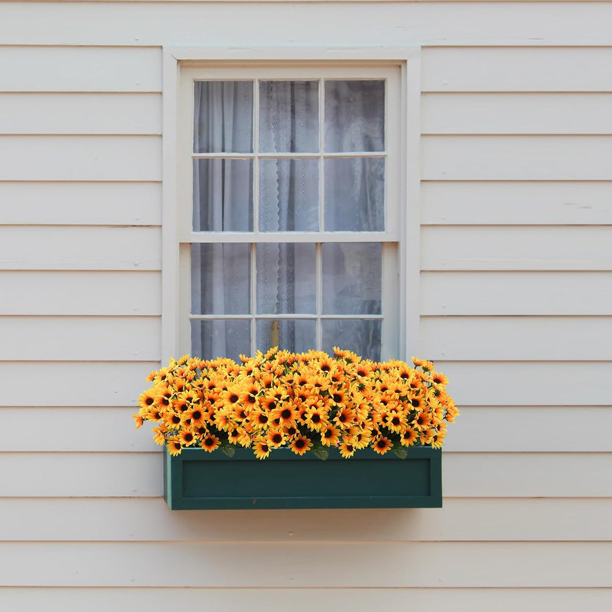 Sunflowers Artificial Flowers Daisy Mums Fake Flowers Outdoor UV Resistant No Fade Fall Flowers 24 Stems Greenery Shrubs Indoor Outside Home Wedding Office DIY Garden Décor (Yellow)