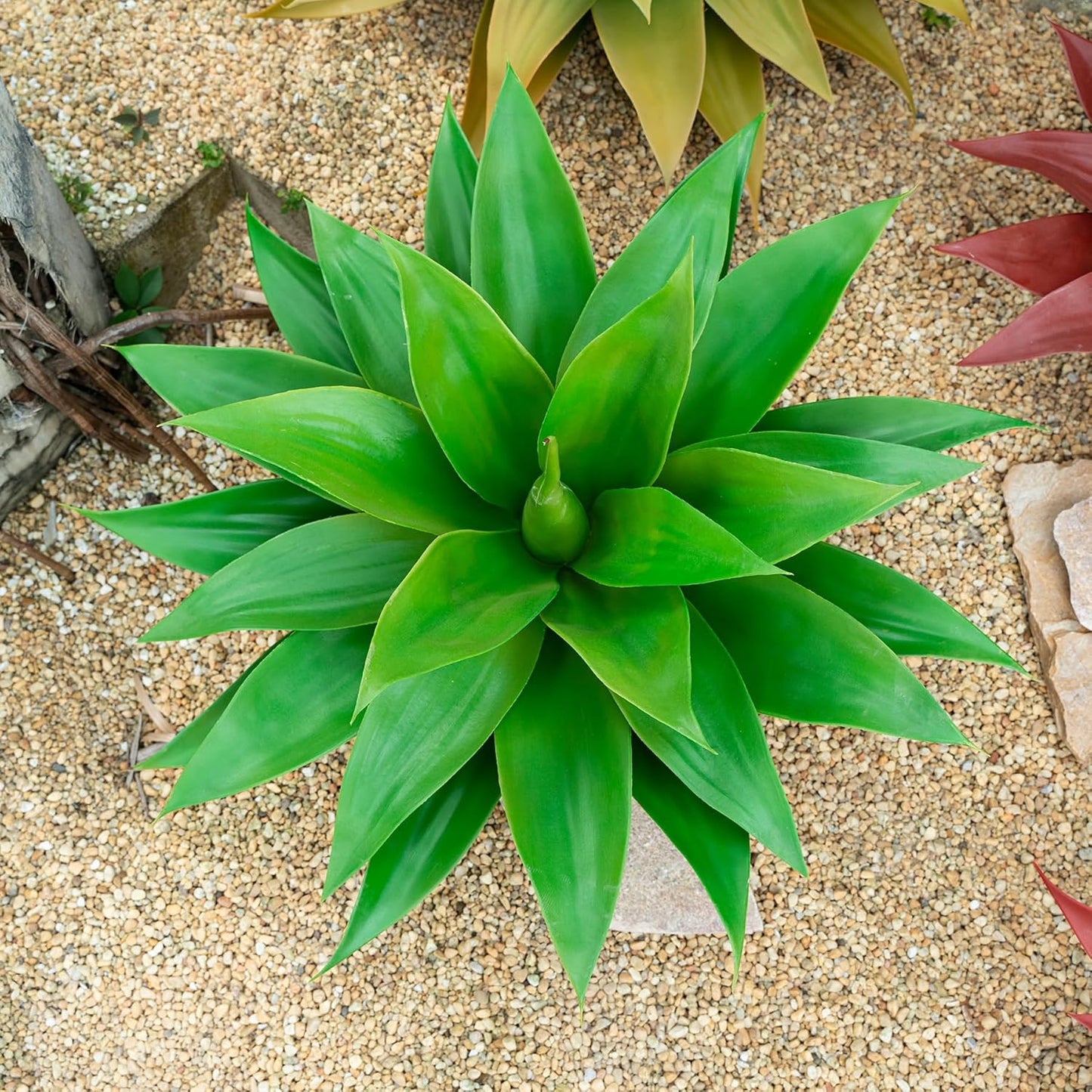Artificial Agave Plants,Large UV Resistant Fake Agave Planters for Indoor and Outdoor Decorating Plantas Artificiales Decorativas Grandes(2Pack, 28")