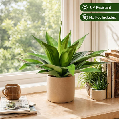 Artificial Agave Plants,Large UV Resistant Fake Agave Planters for Indoor and Outdoor Decorating Plantas Artificiales Decorativas Grandes(2Pack, 28")