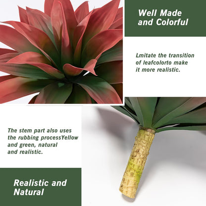 Artificial Agave Plants,Large UV Resistant Fake Agave Planters for Indoor and Outdoor Decorating Plantas Artificiales Decorativas Grandes(2Pack, 28")
