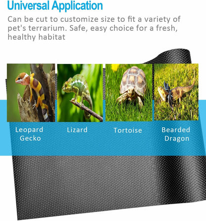 Bearded Dragon Tank Accessories, 120 Gallon Reptile Terrarium Mat Liner, Bearded Dragon Substrate for 4x2x2 Reptile Enclosure