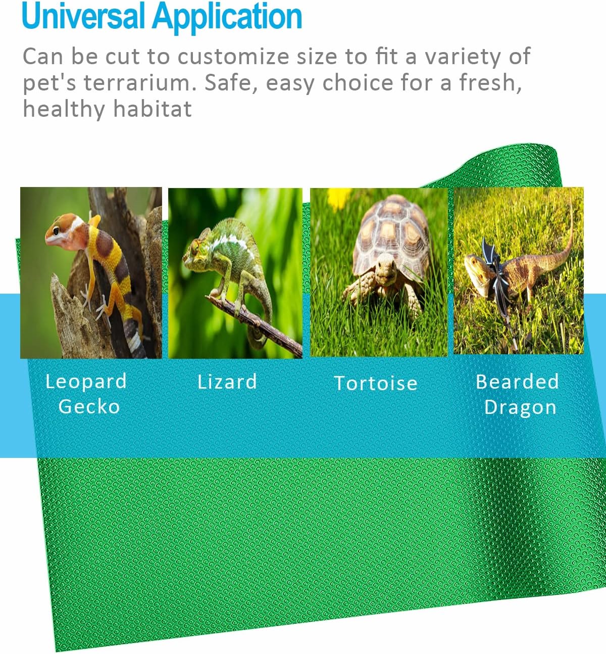 Bearded Dragon Tank Accessories, 120 Gallon Reptile Terrarium Mat Liner, Bearded Dragon Substrate for 4x2x2 Reptile Enclosure