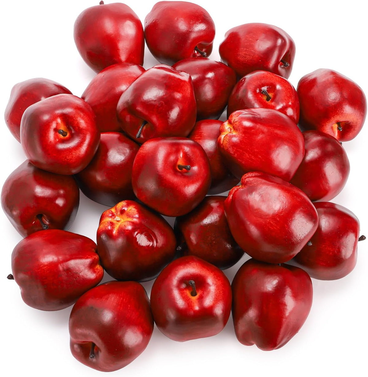 24 Pcs Artificial Apples, Realistic Fake Red Delicious Apples, Decorative Lifelike Faux Apples for Home Kitchen Festival Party Photography Christmas Decoration