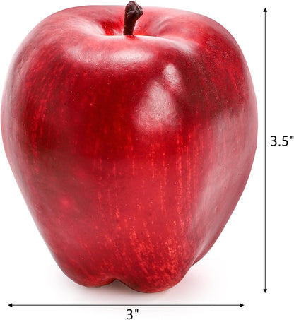 24 Pcs Artificial Apples, Realistic Fake Red Delicious Apples, Decorative Lifelike Faux Apples for Home Kitchen Festival Party Photography Christmas Decoration