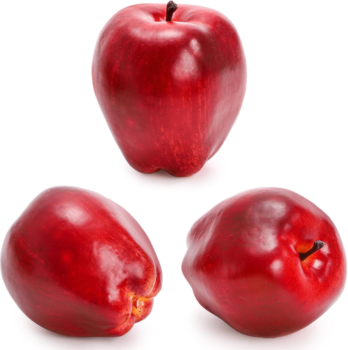 24 Pcs Artificial Apples, Realistic Fake Red Delicious Apples, Decorative Lifelike Faux Apples for Home Kitchen Festival Party Photography Christmas Decoration