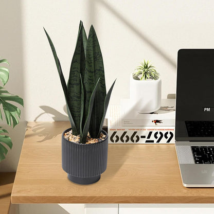 Artificial Plants Sansevieria Snake Plant with Black Ceramic Pot