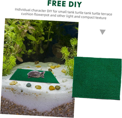 Fish Tank Simulation Turf Mat 9.84 X 7.87 X 0.31 in Artificial Grass for Turtle Tank Turtle Basking Platform Flowerpot Mat Home Landscaping Reptile Habitat