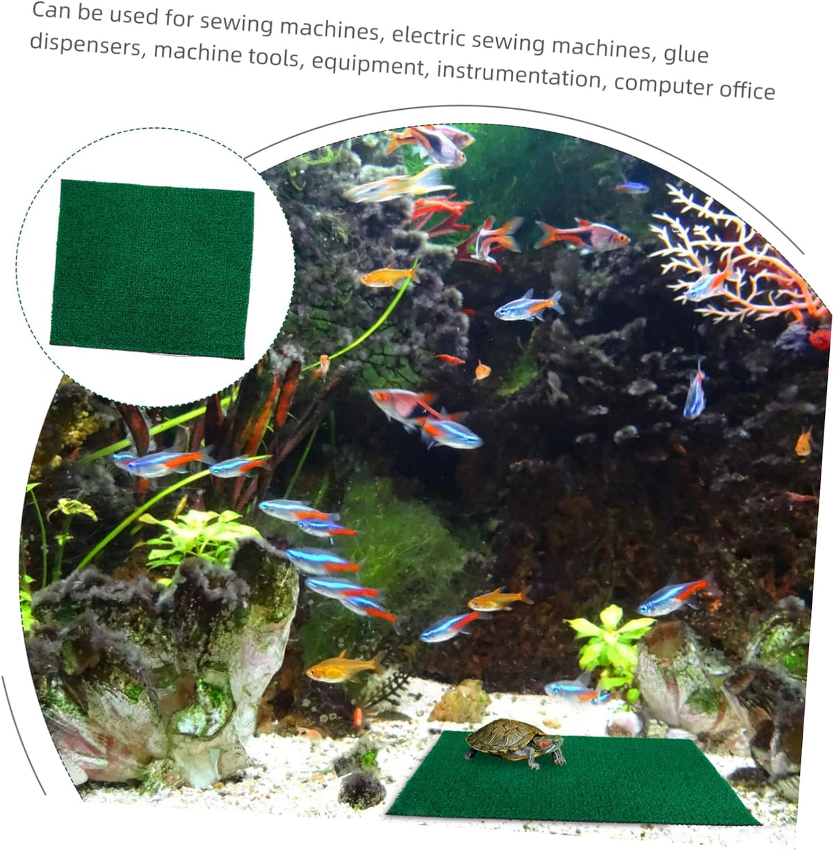 Fish Tank Simulation Turf Mat 9.84 X 7.87 X 0.31 in Artificial Grass for Turtle Tank Turtle Basking Platform Flowerpot Mat Home Landscaping Reptile Habitat