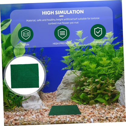 Fish Tank Simulation Turf Mat 9.84 X 7.87 X 0.31 in Artificial Grass for Turtle Tank Turtle Basking Platform Flowerpot Mat Home Landscaping Reptile Habitat
