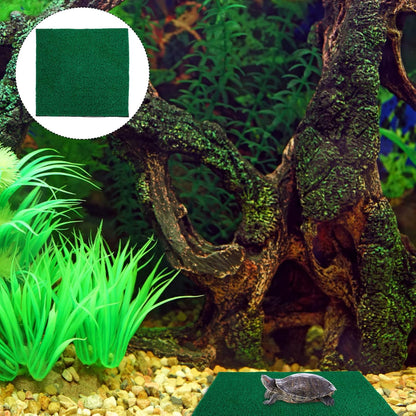 Fish Tank Simulation Turf Mat 9.84 X 7.87 X 0.31 in Artificial Grass for Turtle Tank Turtle Basking Platform Flowerpot Mat Home Landscaping Reptile Habitat